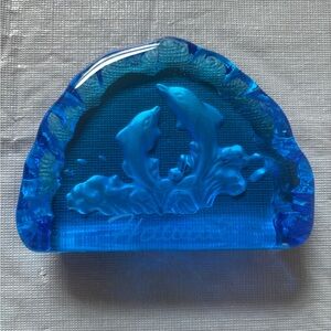 Hawaii Blue Dolphin Glass Figurine